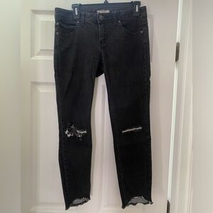 Free People Black Cropped Jeans.